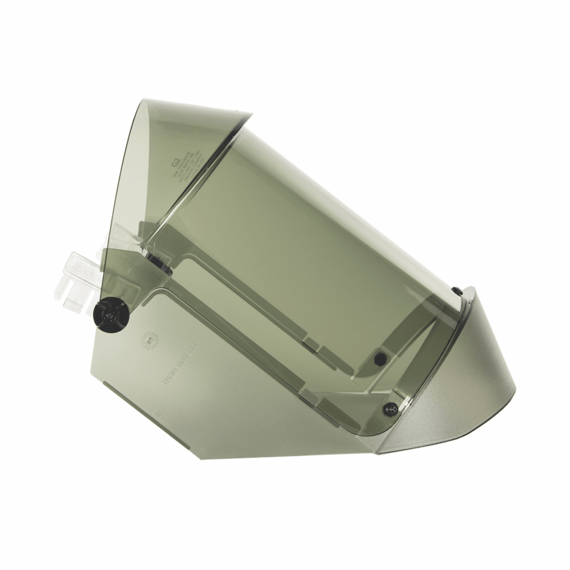 OBERON™ - Face Shield - Arc Flash - 12 Cal TCG™ - With Hard Hat Adapters - MSA V-Guard Hard Caps (Size Medium) - Lens Color: Clear Grey Anti-Fog - Model # 21AGR12AFA8+500